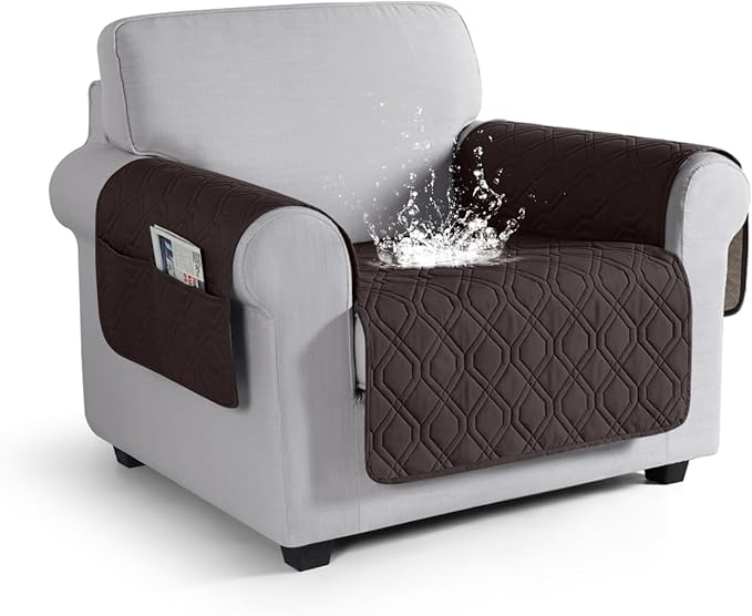 VANSOFY Couch Cover, Waterproof Sofa Covers Washable Slipcover Furniture Protector Couch Seat Covers Non-Slip Couch Cover for Dogs, Pets(Chair, Chocolate)