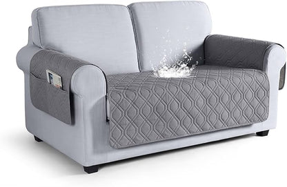 VANSOFY Couch Cover, Waterproof Sofa Covers Washable Slipcover Furniture Protector Couch Seat Covers Non-Slip Couch Cover for Dogs, Pets(Loveseat, Light Gray)