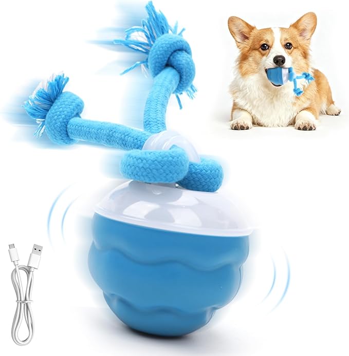 Goosheep 2026 New Interactive Dog Toys, Automatic Moving Dog Ball for Small/Medium/Large Dogs, Interactive Smart Rolling Dogs Toy Ball with Light Up to Keep Them Busy(Blue)