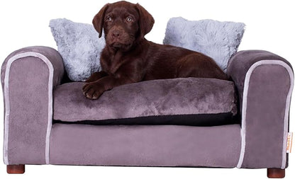 Moots Furry Pet Sofa Lounge, Charcoal, Small