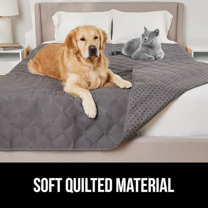 GORILLA GRIP Waterproof Dog Blanket, Leakproof Couch Cover for Dogs, Silicone Grip Backing, Protects Sofa, Sectional, Bed, Crate, Car & RV, Tear-Resistant Washable Senior Pet Blanket, 30x70 Charcoal
