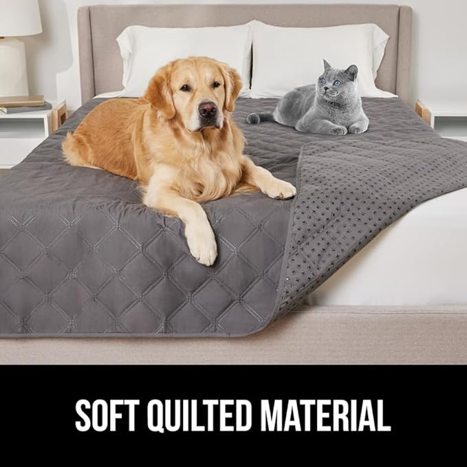 GORILLA GRIP Waterproof Dog Blanket, 82x68, Leakproof Couch Cover for Dogs, Silicone Grip Backing, Protects Sofa, Sectional, Bed, Crate, Car & RV, Tear-Resistant Washable Senior Pet Blanket, Charcoal