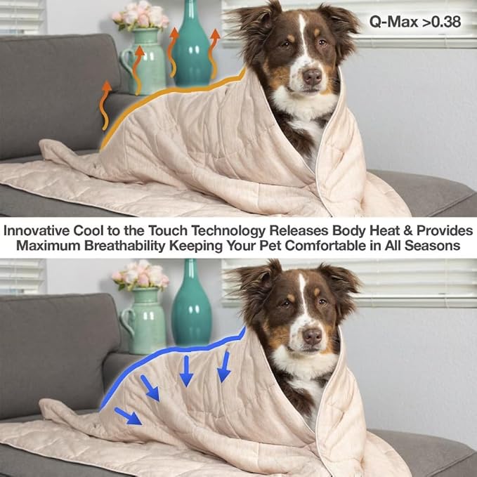 PetFusion Premium Cat and Dog Cooling Blanket. Lightweight | Machine Washable | Multiple Sizes: for Pets Small to Extra-Large | Multiple Colors: Grey and Brown Blanket