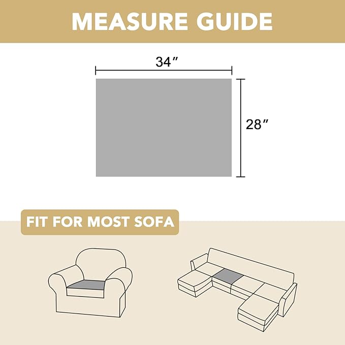 H.VERSAILTEX Chenille Couch Cover for Dogs Washable Soft Fuzzy Chair Covers for Living Room Sectional Sofa Cover Thick Pet Couch Cover Protector Non-Slip Dog Bed Cover(Coco Mocha, 28" x 34")