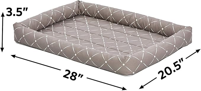 Midwest Homes for Pets 40230-MRD Quiet Time Couture Ashton Bolster Pet Bed, Medium Dog/30, Mushroom