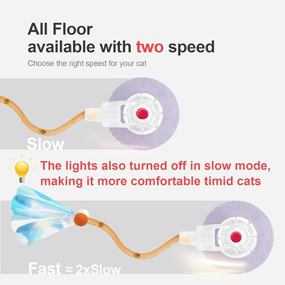 Jkanti Interactive Cat Toys for Indoor Cats,The 3rd Generation Agile Moving Cat Ball with Elastic Mesh Tail,Automatic Kitten Toys for Bored Indoor Cats (Purple)