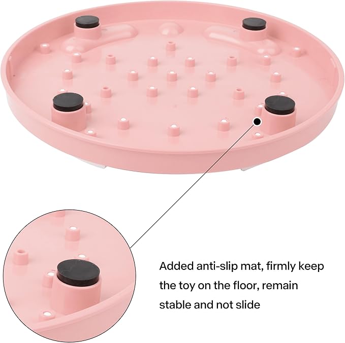 Pet Prime Cat Puzzle Feeder Interactive Enrichment Toys for Indoor Cats Slow Feeder Food Treat Puzzle Cat Stimulation Toys Pink