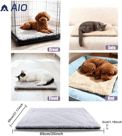 Self Heated Dog Mat Advanced Extra Warm Thermal Pet Pad for Indoor Outdoor Pets with Removable Cover Non-Slip Bottom Washable Non Electric Self Warming Dog Bed,Grey 27 * 35inch