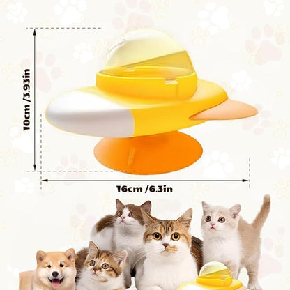 2026 new Rocket Shape 360° Rotating Puzzle Feeder for Cats - Interactive Treat Dispenser Toy for Indoor Play, Slow Eating & Mental Stimulation.
