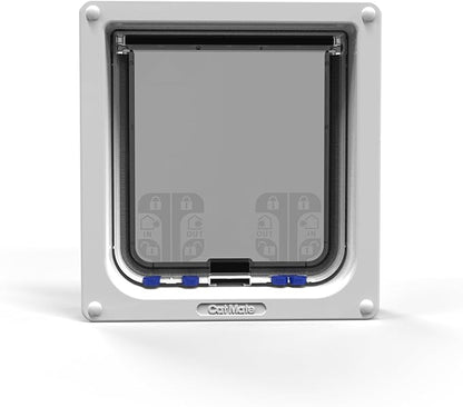Cat Mate 4-Way-Locking Large Cat Flap (221) - Secure Lockable Door for Large Cats and Small Dogs, Easy to Install and Use, for UPVC/Metal, Wall and Wood, White