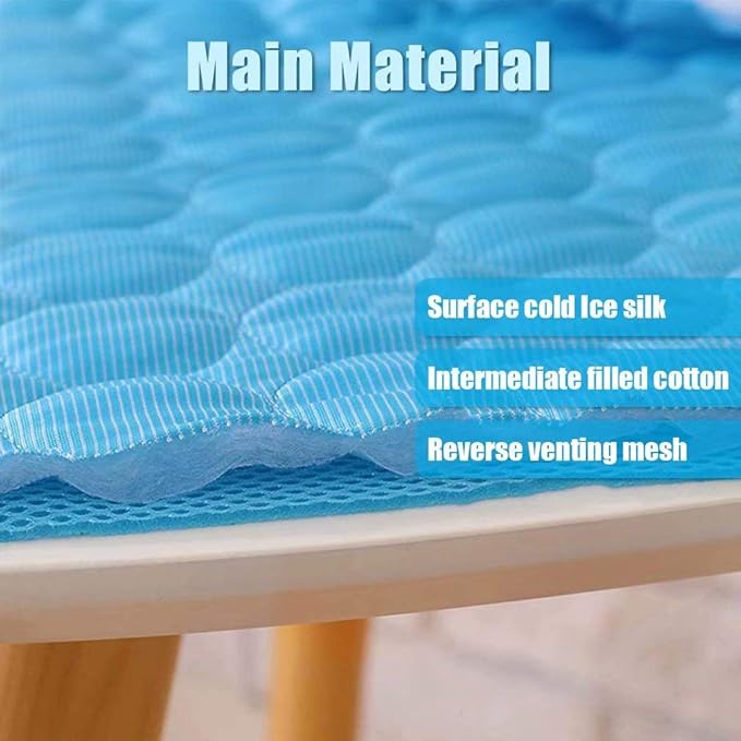 2026 Upgraded Washable Dog Cooling Mat Ice Silk Cooling Mat for Dogs Pet Self Cooling Pad Blanket Dog Cooling Pad (Q-Max>0.4) for Indoor & Outdoor Car Seats (Blue, 28x22 in)