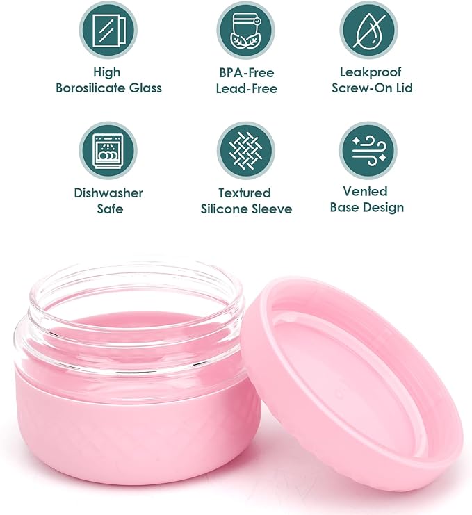 2 Pack 16 oz Glass Lunch Bowl Containers with Lids | Leak & Spill Proof, BPA-Free, Microwave & Dishwasher Safe, Airtight Meal Prep & Food Storage Jar for Lunch, Salad, Soup, Oats, Stew, Yogurt