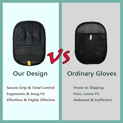 2-Pack Reusable Electrostatic Pet Hair Remover Gloves for Furniture, Carpets, Car Interiors & Auto Upholstery.
