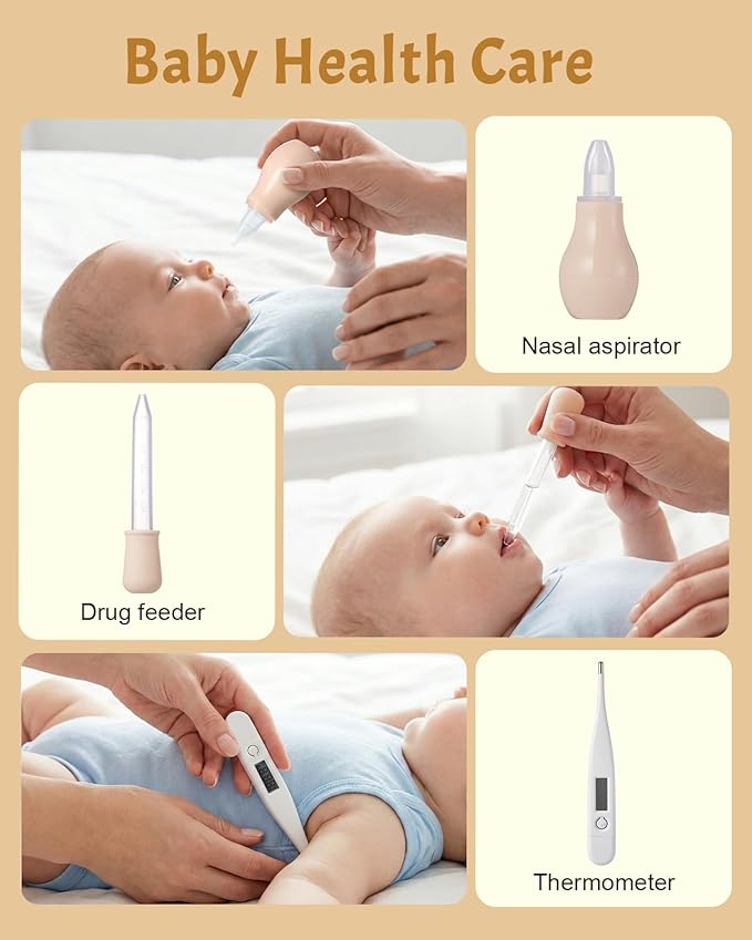 Lictin Baby Healthcare and Grooming Kit, 26 in 1 Rechargeable Baby Nail Trimmer Electric Set,Safe Baby Nail File with Auto Light, Newborn Baby Safety Care Set for Newborn Infant Toddlers Boys Girls