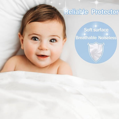 Twin XL Waterproof Mattress Protector for Dorms. Noiseless, Breathable, and Machine Washable Fitted Mattress Cover with Deep Pocket up to 5”-21”（White）