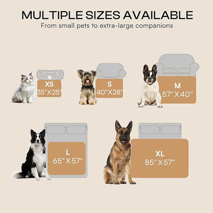Luciphia Waterproof Blanket for Dog Washable Reversible Sherpa Fleece Throw Blanket for Bed Couch Soft Liquid Pee Proof Furniture Cover Protector for Small Medium Large Pet Cat Khaki 35" x 25"