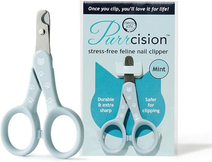Necoichi Purrcision Feline Nail Clippers | Lever Principle Cat Nail Clipper | Butter-Smooth Cuts | Seki, Gifu Swordsmith Craftsmanship | Stainless Steel Cat Claw Trimmer for Indoor Cats (Mint)