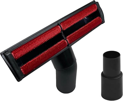 Wessel-Werk Upholstery Vacuum Attachment Tool with Red Velvet Microfiber Strips to Lift Pet Hair, Lint, and Thread from Fabrics and Upholstery (Flexible Upholstery Tool)