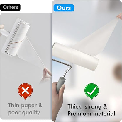 Extra Sticky Large Lint Roller Refills, 6.3'' Giant Lint Roller Refills for Pet Hair, Clothes&Furniture Cleaning, 540 Sheets in Total