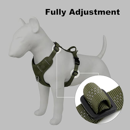 Plutus Pet No Pull Dog Harness, Reflective Adjustable Dog Vest Harness with Handle, Escape Proof, Soft Padded for Small Medium Large Dogs (Ranger Green, XS)