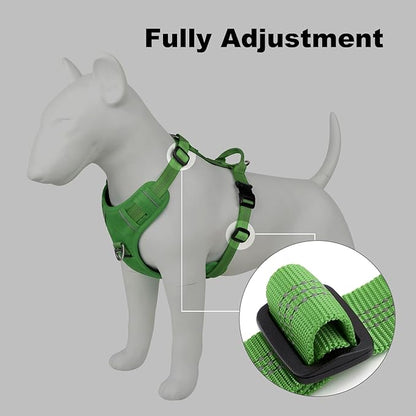 Plutus Pet No Pull Dog Harness, Reflective Adjustable Dog Vest Harness with Handle, Escape Proof, Soft Padded for Small Medium Large Dogs (Green, XS)