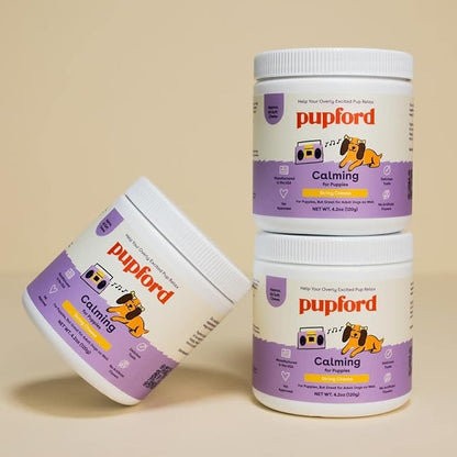 Pupford Calm Dog Supplement, Natural Calming Chews for Dogs with Anxiety, Supports Relaxation & Emotional Regulation, No Melatonin, String Cheese Flavor (60 Soft Chews)