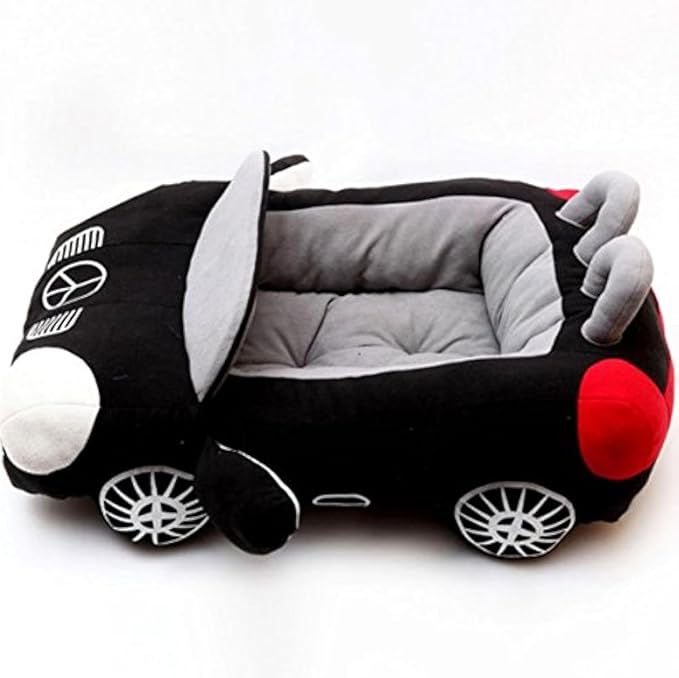 BADASS SHARKS Car Shaped Dog Cat Bed Pet House Cool Teddy Sofa Puppy Nest 70x50cm Cushion Kitten Padded Kennel Soft and Cozy Pet Bed with Cat Bed Mat Pillow and Car Design