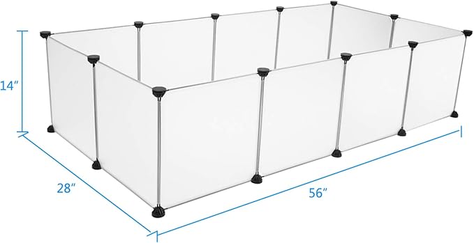 Pet Playpen,Kennel Crate Fence Tent Portable Large Plastic Play Yard Fence for Small Animals, Puppy,12 Pcs White Panels