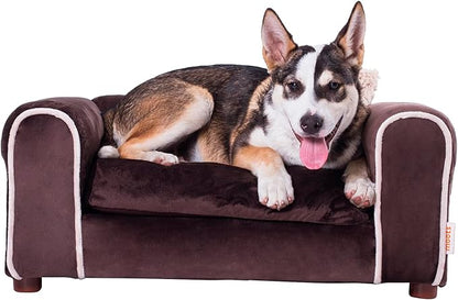 Moots Furry Pet Sofa Lounge, Chocolate, Small