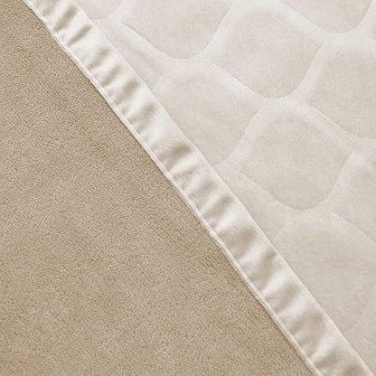 fuguitex Waterproof Dog Blanket Bed Cover Dog Crystal Velvet Moroccan Fuzzy Cozy Plush Pet Blanket Throw Blanket for Couch Sofa(82 * 82 inch, Cream+Beige)