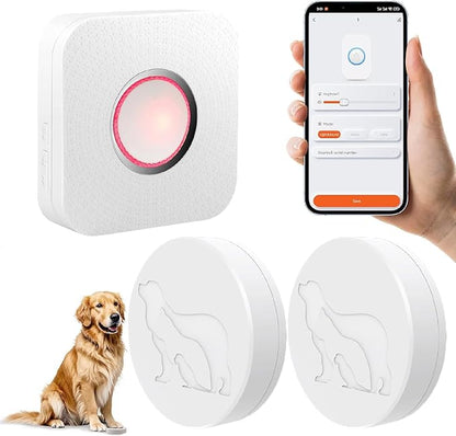 WiFi Dog Door Bell for Potty Training to Go Outside, Smart Doggie Door Bell for Dog, Wireless Doggy Doorbell with Phone App