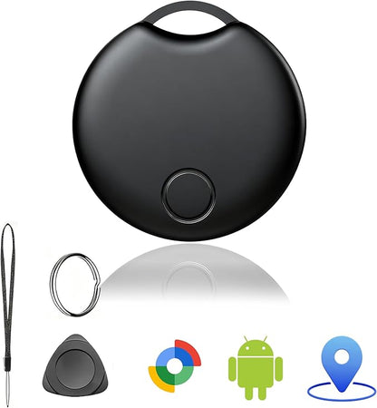 Tracker Smart Tags-4 Pack for Android, Bluetooth Tracker Works with Google’s Find Hub | Android Only | Replaceable Battery | Water- Resistance (1Black)