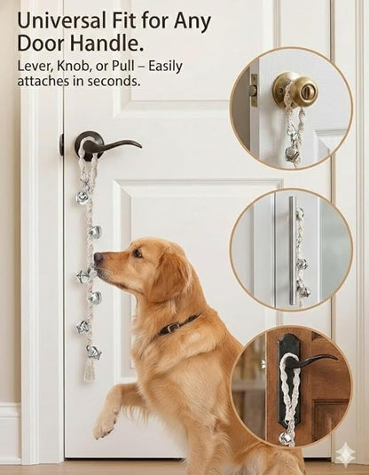 Dog Bells to Go Outside & Puppy Potty Training, Adjustable Dog Door Bell Ring to Go Potty, Handmade with Premium Yarn. Twisted Style, Rosered