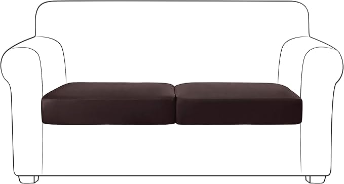 Yates Home PU Leather Couch Sofa Cushion Slipcover Water-Proof Elastic Chair RV Seat Covers Loveseat Sofa Furniture Protector Slip Cover for Settee Seater Replacement Living Room（2 Pieces, Chocolate）
