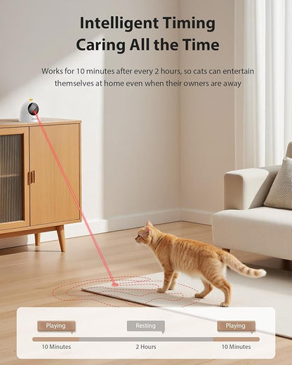 ROJECO Auto Laser Cat Toy - Random Motion Track, Magnetic 360° Base, Run Quiet,Rechargeable with 1000mAh Battery, Auto Sleep & 3 Speed Modes, Safe for Cats,Interactive Cat Gifts Toys for Bored Indoor