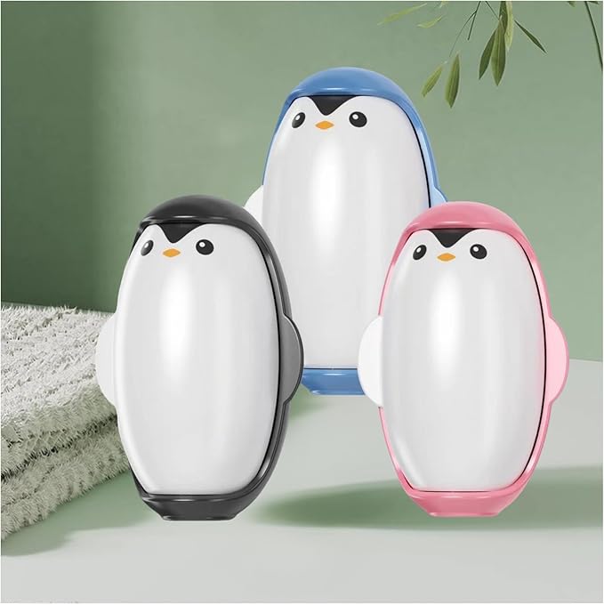 Penguin Shape Portable pet Hair Roller, Reusable Lint Rollers for Pet Hair,Washable Reusable Hair Remover for Cleaning Various dust and Debris(3pcs)