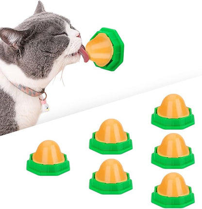 Potaroma 6 Pack Cat Energy Ball Toys, Includes Catnip, Edible Kitty Toys for Cats Lick, Safe Healthy Kitten Chew Toys, Teeth Cleaning Dental Cat Toy, Cat Wall Treats