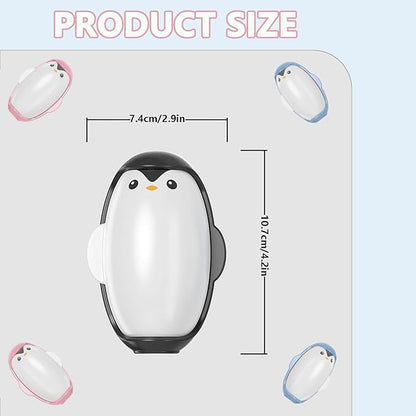 Penguin Shape Portable pet Hair Roller, Reusable Lint Rollers for Pet Hair,Washable Reusable Hair Remover for Cleaning Various dust and debrisy(Black)