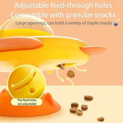 2026 new Rocket Shape 360° Rotating Puzzle Feeder for Cats - Interactive Treat Dispenser Toy for Indoor Play, Slow Eating & Mental Stimulation.