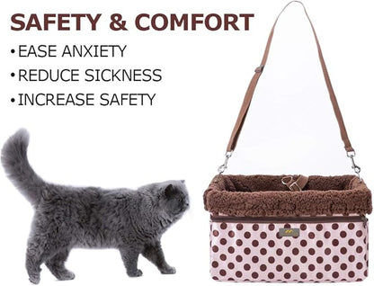Dog Car Seats for Small Dogs, Upgrade Dog Booster Seat with Metal Frame Construction with Double-Layer Oxford, Perfect for Small Pets,XL-UP TO 20LBS