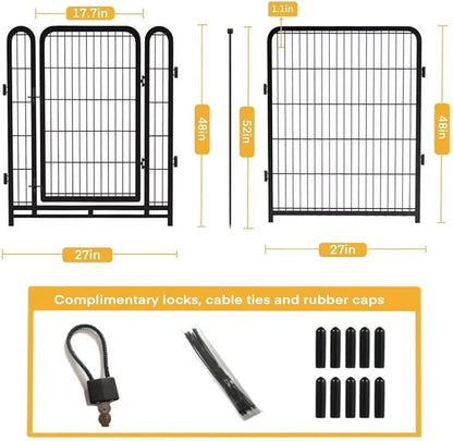 Getlay Dog Playpen 48 inch(H) 8 Panels Total 17.7 Ft(L) Dog Fence Outdoor for Yard. Wide Door Low Threshold，Metal Dog Pen Heavy Duty Pet Puppy Exercise Pen for Rv Camping Garden Yard