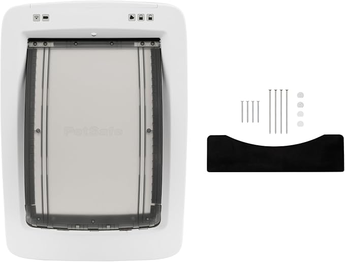 PetSafe SmartDoor App-Controlled Pet Door (Large), Made for Multiple Pets, Selective Entry and Exit, Control Through Your Phone, Smart Dog Door, Wi-Fi Enabled (White - Large)