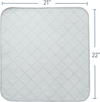 Waterproof Chair Pads for Incontinence, 4 Pack Reusable Seat Protector Pads 22" x 21", Absorbent Wheelchair Pad Covers, Washable Chair Pads for Adults, Kids & Pets - Grey