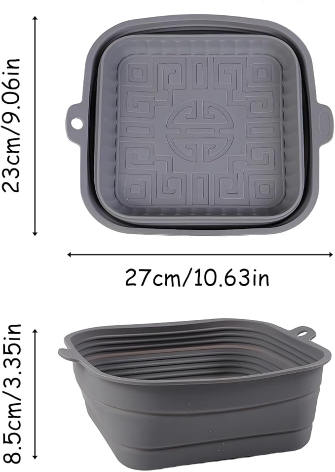 Collapsible Silicone Bowl for Camping, 170oz Silicone Foldable Salad Bowl, Portable Camping Travel Container for Outdoor Hiking Storage Mixing, Grey(QY102)