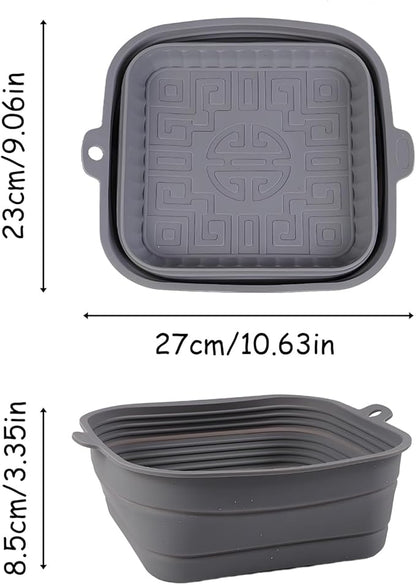 Collapsible Silicone Bowl for Camping, 170oz Silicone Foldable Salad Bowl, Portable Camping Travel Container for Outdoor Hiking Storage Mixing, Grey(QY102)