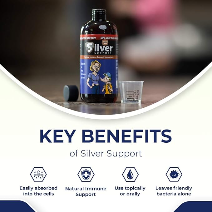 Purified Ionic Silver Technology Liquid Immune Booster for Kids, Pets & Adults Enhances Wellness