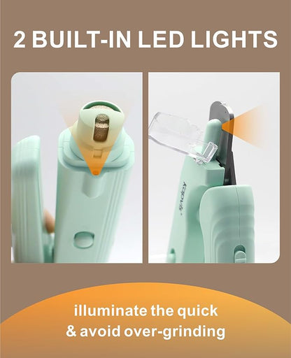 2-in-1 Dog Nail Clippers & Dog Nail Grinder with LED Lights,Cat Nail Clippers with Guard,cat Nail Trimmer for Medium Small Dogs Cats Claw Trimmer Quick Sensor and Safety Guard