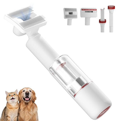 Dog Vacuum for Shedding Grooming, Pet Grooming Vacuum for Dogs, Cat Grooming Supplies, Vacuum Pet Hair Remover Tool with Slicker Deshedding Dog Brush for Shedding Dematting Comb Kit