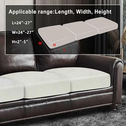 ANARACHON Couch Cushion Covers Sofa Seat Slipcovers Sets Couches Furniture Protector for Sectional Armchair Loveseat Pets Kids Stretch Milk Silk Fabric (3 Cushion Sofa, Snow Beige)