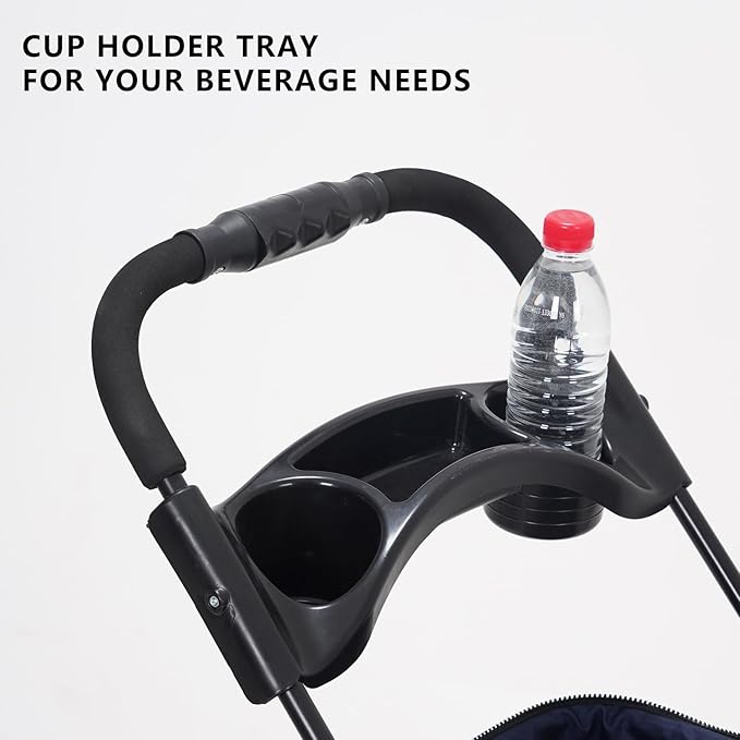 3-in-1 Pet Stroller for Small/Medium Dogs Cats,4 Wheels,Detachable Carrier Basket,Breathable Mesh,Storage Basket,Cup Holder,Weather Cover,Black